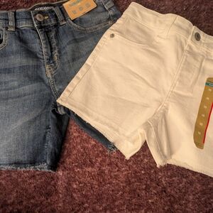 Kids Blue Denim and White Shorts Set